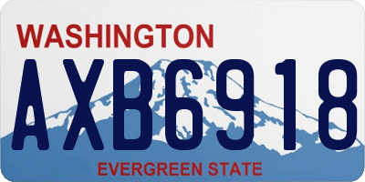 WA license plate AXB6918