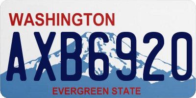 WA license plate AXB6920