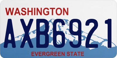 WA license plate AXB6921