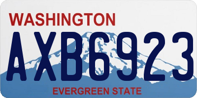 WA license plate AXB6923