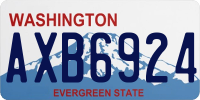 WA license plate AXB6924