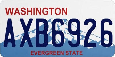 WA license plate AXB6926