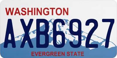 WA license plate AXB6927