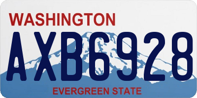 WA license plate AXB6928