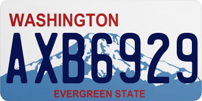 WA license plate AXB6929
