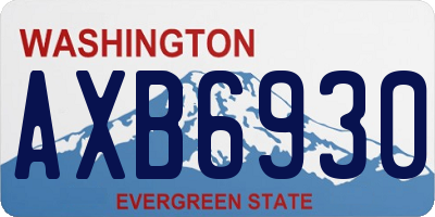 WA license plate AXB6930