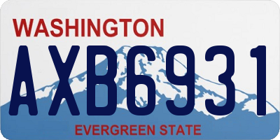 WA license plate AXB6931