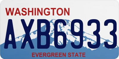 WA license plate AXB6933