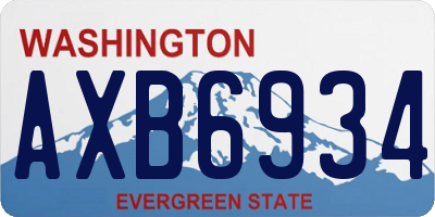 WA license plate AXB6934