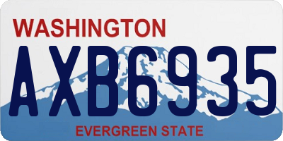 WA license plate AXB6935