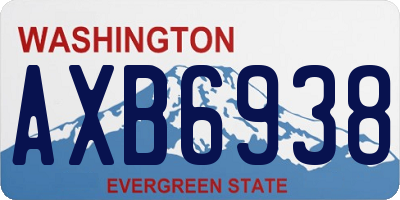 WA license plate AXB6938