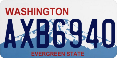 WA license plate AXB6940