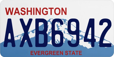 WA license plate AXB6942