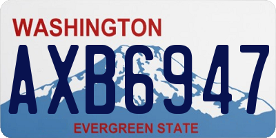 WA license plate AXB6947