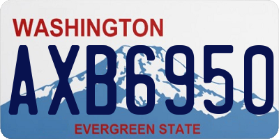 WA license plate AXB6950