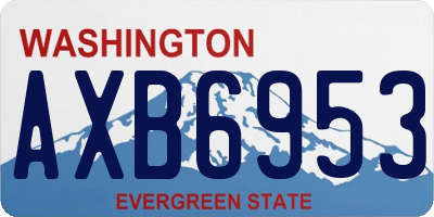WA license plate AXB6953