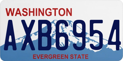 WA license plate AXB6954