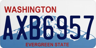 WA license plate AXB6957