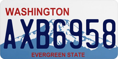 WA license plate AXB6958