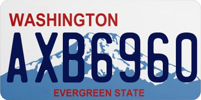 WA license plate AXB6960