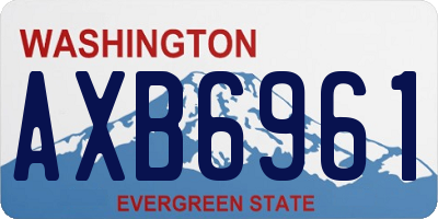 WA license plate AXB6961