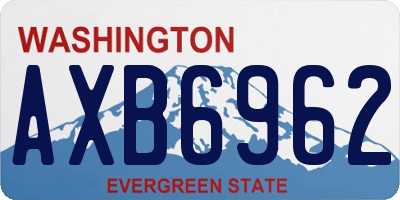 WA license plate AXB6962