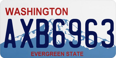 WA license plate AXB6963