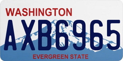 WA license plate AXB6965