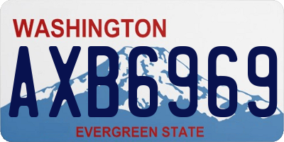WA license plate AXB6969