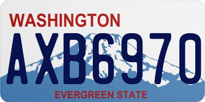 WA license plate AXB6970