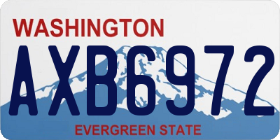 WA license plate AXB6972