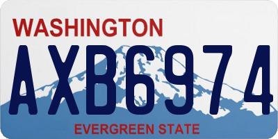 WA license plate AXB6974