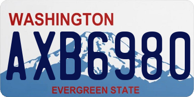 WA license plate AXB6980