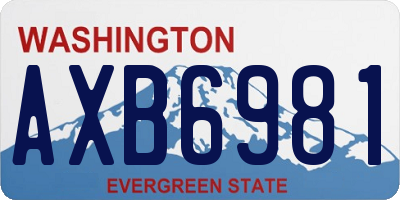 WA license plate AXB6981