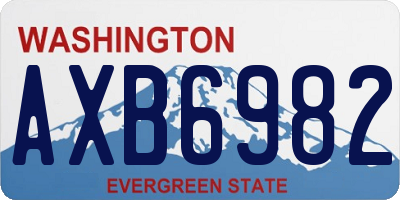 WA license plate AXB6982