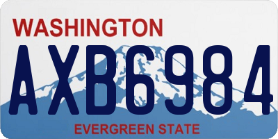 WA license plate AXB6984