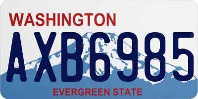 WA license plate AXB6985