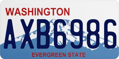 WA license plate AXB6986