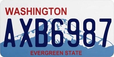 WA license plate AXB6987