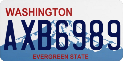 WA license plate AXB6989