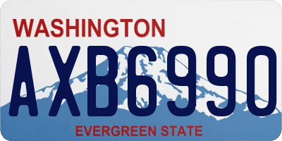 WA license plate AXB6990