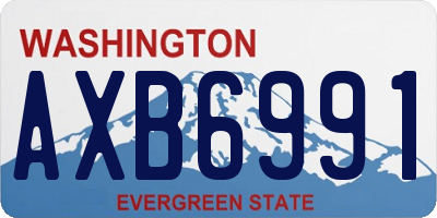 WA license plate AXB6991
