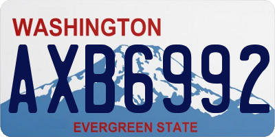 WA license plate AXB6992