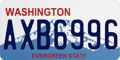 WA license plate AXB6996