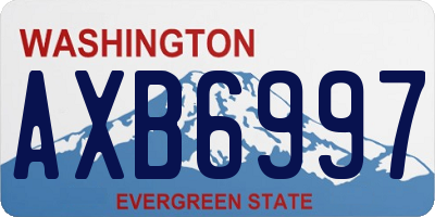 WA license plate AXB6997