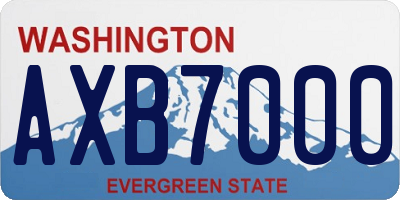 WA license plate AXB7000