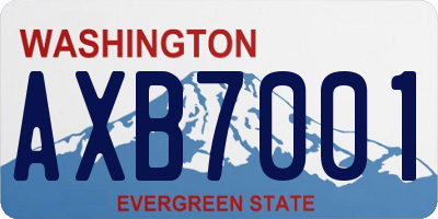 WA license plate AXB7001