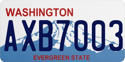 WA license plate AXB7003