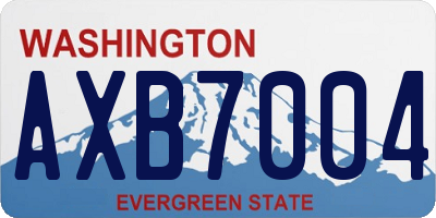 WA license plate AXB7004