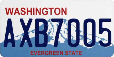 WA license plate AXB7005